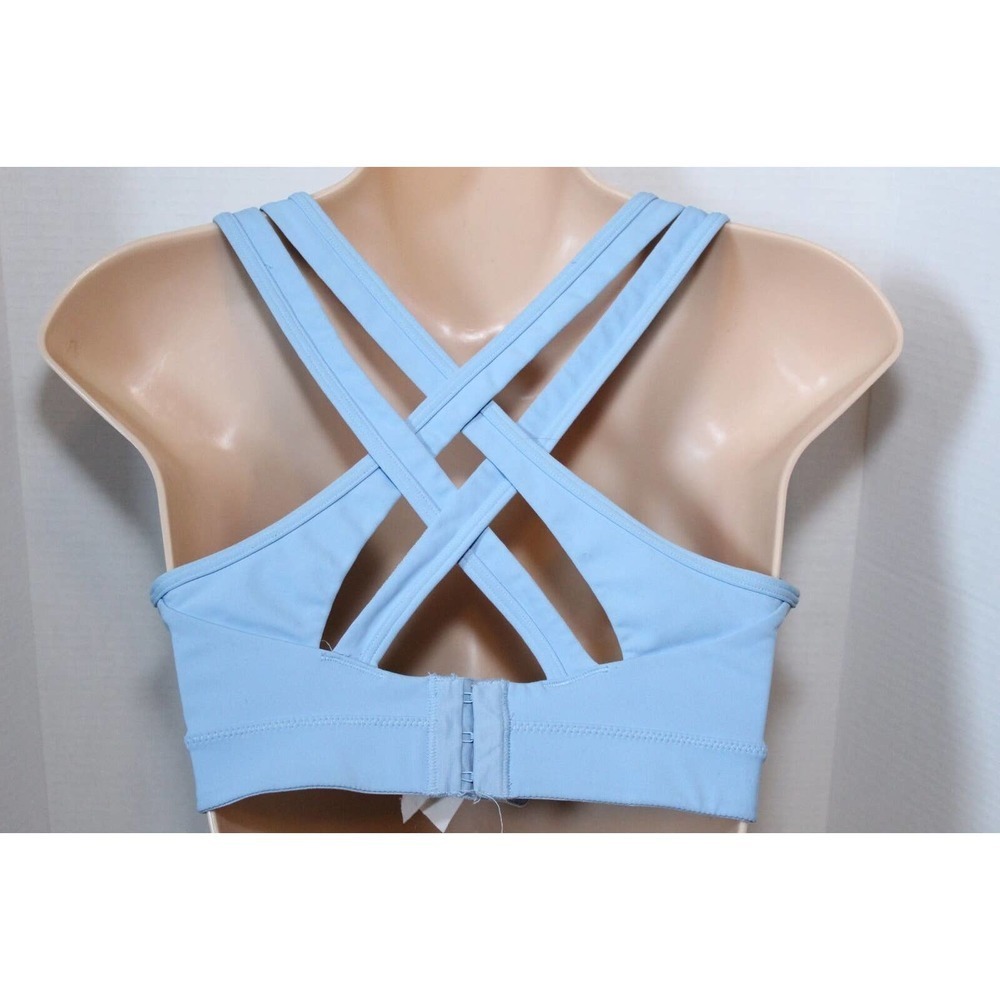 ✨2/$20 Yvette Power Cross Back Padded Sports Bra Light Blue Size Medium 6 H14336 - Picture 10 of 16